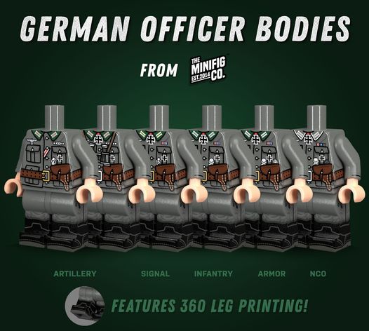 Lego Minifigure - WW2 German Solider Complete Set - The Minifig Co - TMC